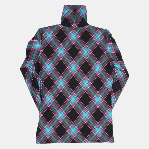 Marc Cain Womens Long Sleece Turtle Neck Shirt Black Turquoi Brand New with Tags - Picture 5 of 7